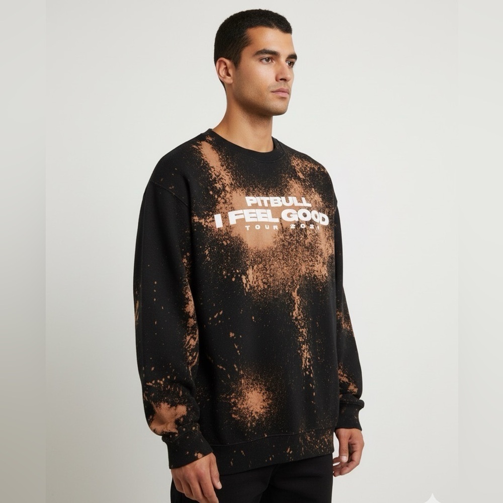 Pitbull Feel Good Tour 2021 Black and Brown Sweater
